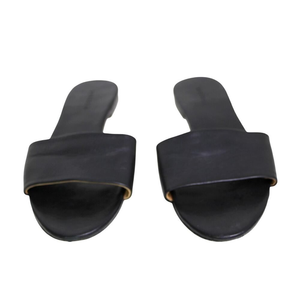 Nisolo BLACK GENUINE LEATHER LOW HEEL OPEN TOE SANDALS MULES SHOES Size 10 - Picture 2 of 10